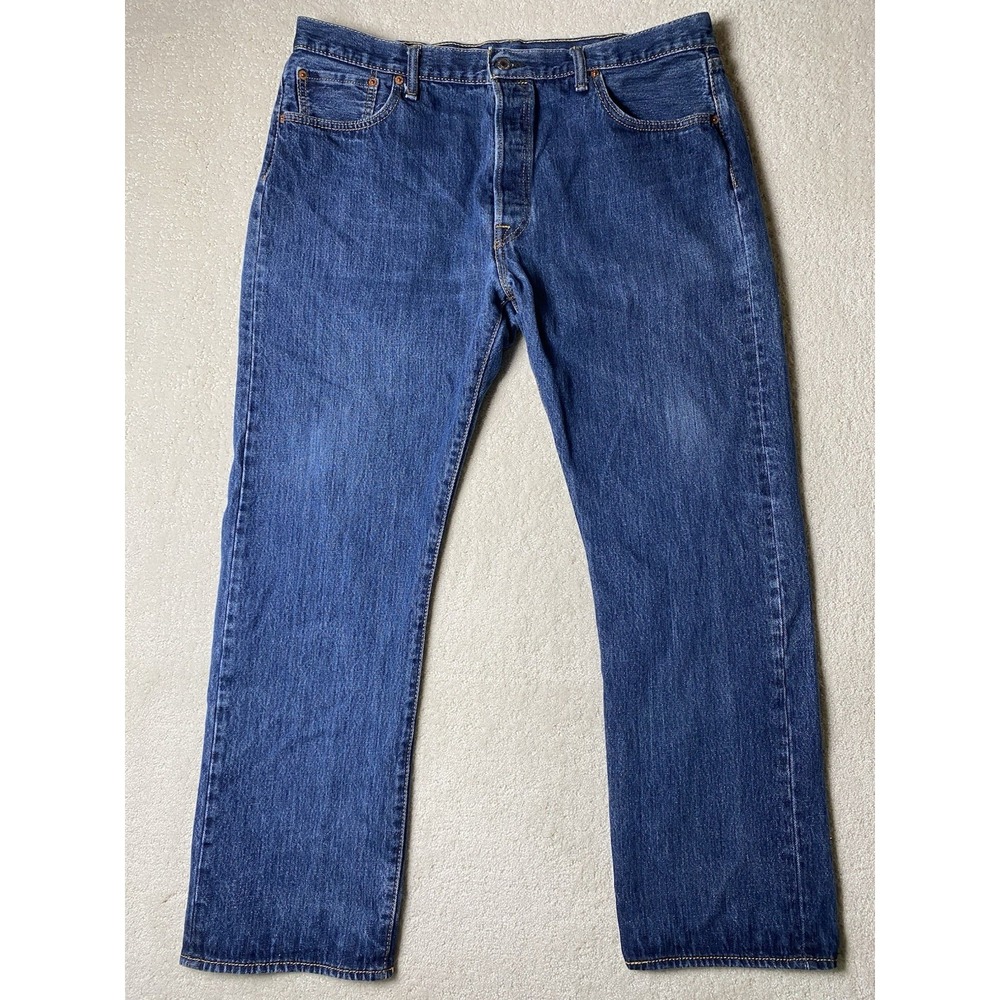 Levi's 501 Original Fit Button Fly Jeans Men's 40x32 Measured 38x29 Dark Wash